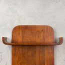 Brown Wooden Wall Shelf with Two Tiers & Hooks – Rustic Solid Wood Storage Rack for Kitchen, Living Room, or Entryway – Durable, Space-Saving, Stylish Home Décor