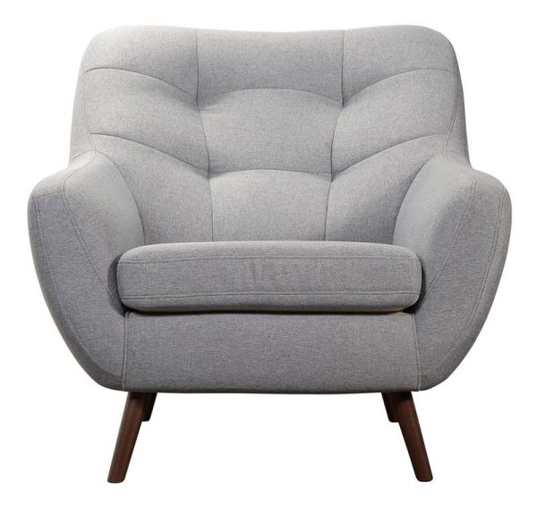 Modern Gray Living Room Sofa Chair | Mid-Century Wooden Frame | Comfy Cushioned Lounge Chair | Upholstered Accent Armchair | Stylish Furniture for Home & Office | Durable & Elegant Design - Image 4