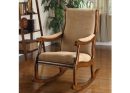 Classic Wooden Rocking Chair with Honey Finish & Cushioned Seat | Solid Wood Frame | Vintage Comfort for Living Room, Office, or Nursery