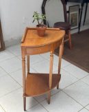 Farmhouse Wooden Corner Entryway Table with Shelves | Brown Finish | Compact Design | Easy Assembly | Hallway/Bedroom/Office Use | Antique Look | Decorative Accent Furniture