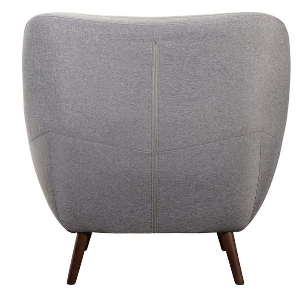 Modern Gray Living Room Sofa Chair | Mid-Century Wooden Frame | Comfy Cushioned Lounge Chair | Upholstered Accent Armchair | Stylish Furniture for Home & Office | Durable & Elegant Design - Image 2