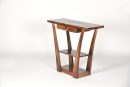Natural Wood Console Table with Drawer & Open Shelves – Modern Narrow Entryway Hallway Table | Solid Wooden Sofa Table for Living Room, Foyer, or Bedroom – Rustic Finish