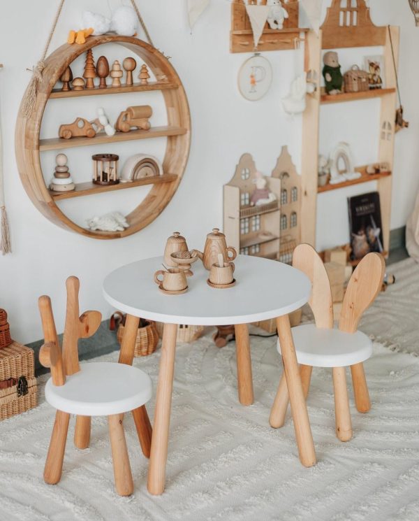 Premium Kids Chair & Table Set – White Natural Solid Wood, Durable & Safe Design for Study, Play & Dining | Modern Minimalist Furniture for Toddler, Preschool & Nursery Rooms - Image 4