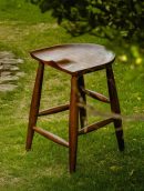 Premium Brown Mango Wood Handcrafted Stool – Rustic Solid