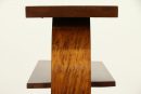 Modern Three Tier Wood End Table or Nightstand – Stylish Brown Wooden Furniture – Contemporary Side Table with Open Shelves – Unique Semi-Circle Design – Living Room or Bedroom Use