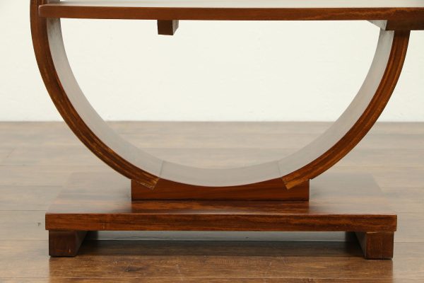Modern Three Tier Wood End Table or Nightstand – Stylish Brown Wooden Furniture – Contemporary Side Table with Open Shelves – Unique Semi-Circle Design – Living Room or Bedroom Use - Image 8