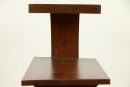 Modern Three Tier Wood End Table or Nightstand – Stylish Brown Wooden Furniture – Contemporary Side Table with Open Shelves – Unique Semi-Circle Design – Living Room or Bedroom Use