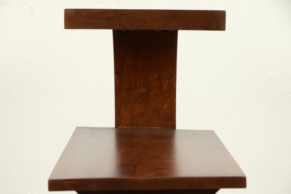 Modern Three Tier Wood End Table or Nightstand – Stylish Brown Wooden Furniture – Contemporary Side Table with Open Shelves – Unique Semi-Circle Design – Living Room or Bedroom Use - Image 6