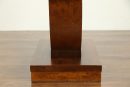 Modern Three Tier Wood End Table or Nightstand – Stylish Brown Wooden Furniture – Contemporary Side Table with Open Shelves – Unique Semi-Circle Design – Living Room or Bedroom Use